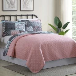 Outlet ✨ Amrapur Overseas Inc. Queen Sylvia Printed 3 Piece Quilt Set By Amrapur 👍 -Greenland Home Fashions shop detail2AMRA054