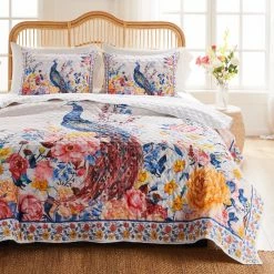 Cheapest ⭐ King Greenland Home Huntington Garden Peacock Quilt Set 🎉 -Greenland Home Fashions shop detail2GRNLD581