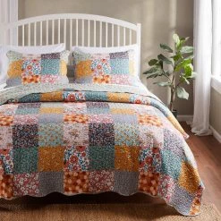Best Sale 🛒 King Barefoot Bungalow Carlie Reversible Quilt Set 💯 -Greenland Home Fashions shop detail2GRNLD603