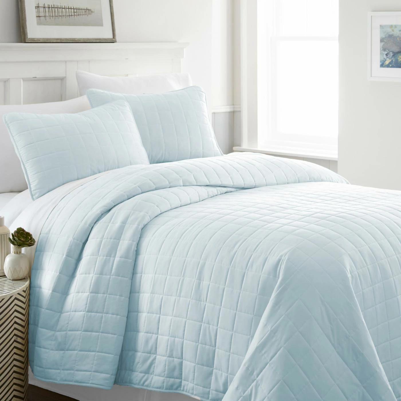 Promo ๐ฏ California King Block Quilted Coverlet Set By Noble Linens ๐ 6 Promo ๐ฏ California King Block Quilted Coverlet Set By Noble Linens ๐ - Image 4