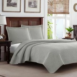 Best Sale 🎁 King Solid Cross Diamond Quilt Set By Tommy Bahama 🤩 -Greenland Home Fashions shop detail2REVM1521