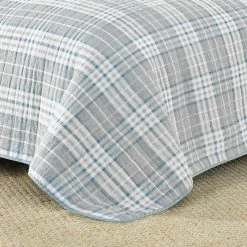 Best Pirce 🔥 Queen Millbrook Plaid Reverse Quilt Set By Nautica 🧨 -Greenland Home Fashions shop detail2REVM1851