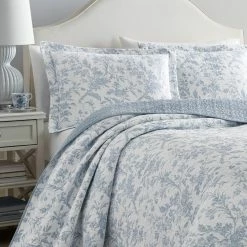 Budget 🤩 King Laura Ashley Amberley Reversible Quilt Set 🥰 -Greenland Home Fashions shop detail2REVM962