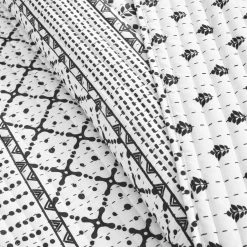 Cheap ✔️ Lush Decor Monique Stripe Quilt Set - Black/White - Full/Queen ⌛ -Greenland Home Fashions shop detail2TRIA1025