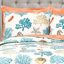Brand new 🎉 King Coastal Reef 7 Piece Feather Quilt Set By Lush Decor 😉 -Greenland Home Fashions shop detail2TRIA743