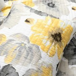 Outlet ๐ Lush Decor Leah Soft Reversible Oversized Quilt Set -Yellow/Gray- King โญ 16 Outlet ๐ Lush Decor Leah Soft Reversible Oversized Quilt Set -Yellow/Gray- King โญ -Greenland Home Fashions shop detail3TRIA1005