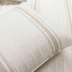 Discount 😍 King Lush Decor Farmhouse Stripe Reversible Cotton Quilt Set-Neutral-Full/Queen 🔔 -Greenland Home Fashions shop detail3TRIA1007