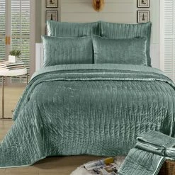 Buy 🌟 King Velvet Quilt Set By Brielle ⌛ -Greenland Home Fashions shop detail3ZORL021
