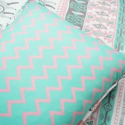 Deals 🔥 Queen Lush Decor Boho Llama Reversible Oversized Quilt Set- Pink/Aqua-Twin ✔️ -Greenland Home Fashions shop detail4TRIA1010