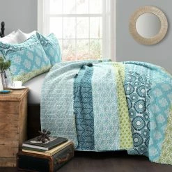 Best reviews of ⭐ King Bohemian Stripe 3 Piece Quilt Set By Lush Decor 😍 -Greenland Home Fashions shop detail4TRIA978
