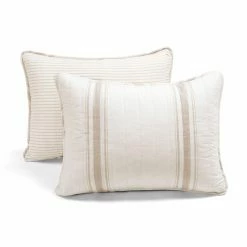 Discount 😍 King Lush Decor Farmhouse Stripe Reversible Cotton Quilt Set-Neutral-Full/Queen 🔔 -Greenland Home Fashions shop detail5TRIA1007