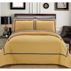 Flash Sale ✨ King Chic Home Marla Hotel Collection Quilt Set ⌛ -Greenland Home Fashions shop detail7CHIH145