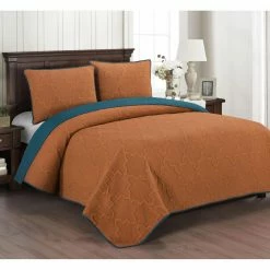 Cheapest 👍 King Casablanca Embroidered Reversible Quilt Set By Brielle 🔔 -Greenland Home Fashions shop detail7ZORL005