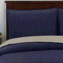 New 🤩 King Honeycomb Reversible Embroidered Quilt Set By Brielle ⌛ -Greenland Home Fashions shop detail7ZORL010