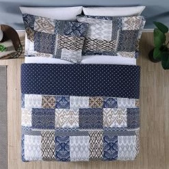 Buy ⌛ Amrapur Overseas Inc. King Laura Printed 3 Piece Quilt Set By Amrapur 🎁 -Greenland Home Fashions shop detailAMRA053