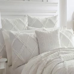 Hot Sale 🔥 King Maisy White Ruffled Quilt Set By Laura Ashley ✨ -Greenland Home Fashions shop detailREVM1603