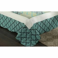 Coupon 😉 California King Blue Ivy Damask 3 Piece Patchwork Quilt Set By Tache Home Fashion ✔️ -Greenland Home Fashions shop detailTACH003