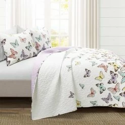Best reviews of 😍 Queen Lush Decor Flutter Butterfly Oversized Quilt Set -Lilac -Twin 💯 -Greenland Home Fashions shop detailTRIA1006