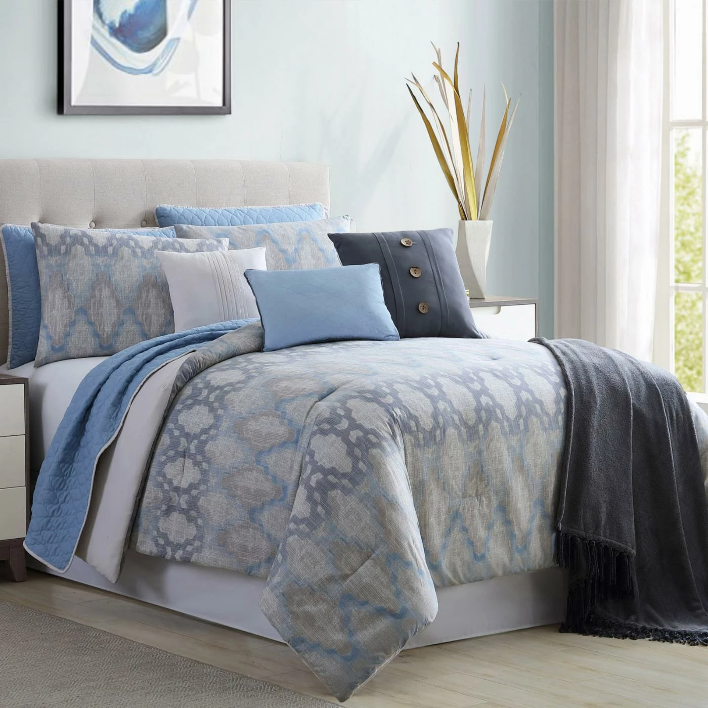 Hot Sale π King Langdon 10 Piece Reversible Comforter Set With Coverlet By Pacific Coast Textiles π 4 Hot Sale π King Langdon 10 Piece Reversible Comforter Set With Coverlet By Pacific Coast Textiles π - Image 2