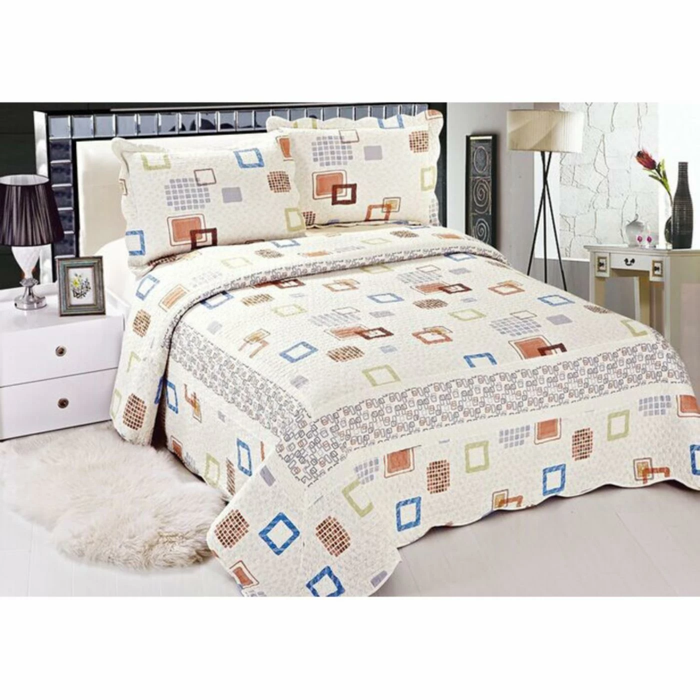 Coupon โ California King Geometric Cubic 3 Piece Reversible Quilt Set By Tache Home Fashion ๐ 4 Coupon โ California King Geometric Cubic 3 Piece Reversible Quilt Set By Tache Home Fashion ๐ - Image 2