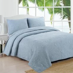Best reviews of 👏 King Seaside Dusty Blue Quilt Set By Estate Collection 🔥