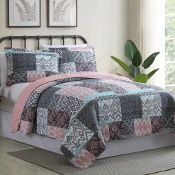 Outlet ✨ Amrapur Overseas Inc. Queen Sylvia Printed 3 Piece Quilt Set By Amrapur 👍