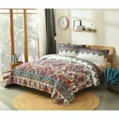 Cheapest 👏 Twin Earthy Meadow Quilted Bedspread Set By DaDa Bedding Collection 🎁