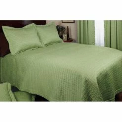 Top 10 🤩 Queen Hudson Street Ancient Coin 3 Pc. Quilt Set - Wasabi 💯