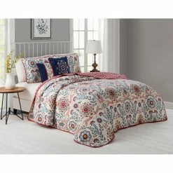 Outlet 😀 Twin Valena Reversible Quilt Set By Avondale Manor 💯