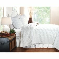 Budget 😉 King Greenland Home Fashions Ruffled - 2 Piece Quilt Set - White ✔️
