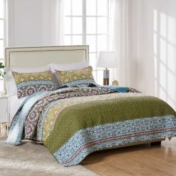 Budget ⭐ King Shangri-La Quilt Set By Greenland Home Fashions ⌛
