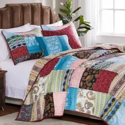 Promo ⭐ Greendale Home Fashions Queen Greenland Bohemian Dream Bonus Quilt Set ✨