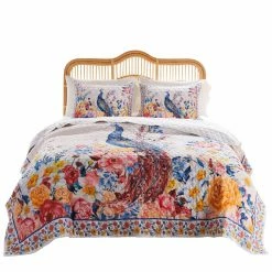 Cheapest ⭐ King Greenland Home Huntington Garden Peacock Quilt Set 🎉