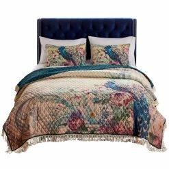 Outlet ⭐ King Barefoot Bungalow Eden Peacock Oversized Quilt Set 🎉