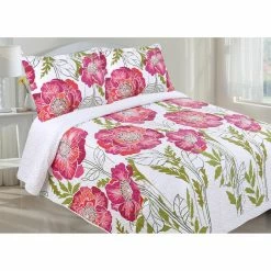Buy 🎁 King Floral Quilt 3 Piece Set By LCM Home Fashions 😀