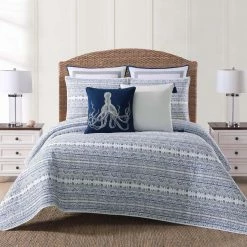 Budget ๐ King Reef Blue Quilt Set By Oceanfront Resort ๐