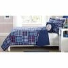 Budget ⌛ Twin Navy Plaid Patch Quilt Mini Set By My World 👍 -Greenland Home Fashions shop masterPBB789