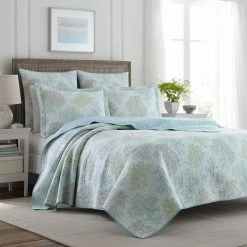 Top 10 ✔️ King Saltwater Blue Quilt Set By Laura Ashley 🧨