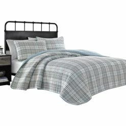 Best Pirce 🔥 Queen Millbrook Plaid Reverse Quilt Set By Nautica 🧨
