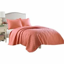 Coupon ❤️ King Laura Ashley 3-Piece Cotton Quilt Set 🔥