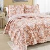 Budget 👍 King Laura Ashley Venetia Cotton Reversible Quilt Set 👍 -Greenland Home Fashions shop masterREVM349