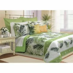 Promo 🎁 King Ocean Club Palms Quilt Set By Safdie And Co 💯