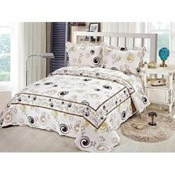 Best Pirce 😍 Queen Geometric 🌞 Summer Storm 3 Piece Reversible Quilt Set By Tache Home Fashion 👏
