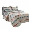 Coupon 🧨 Full/Double Lush Decor Race Cars Soft Reversible Oversized Quilt Set- Blue/Orange -Twin 🔔 -Greenland Home Fashions shop masterTRIA1004