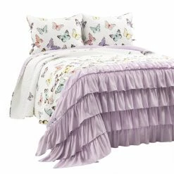 Best reviews of 😍 Queen Lush Decor Flutter Butterfly Oversized Quilt Set -Lilac -Twin 💯