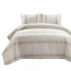 Discount 😍 King Lush Decor Farmhouse Stripe Reversible Cotton Quilt Set-Neutral-Full/Queen 🔔 -Greenland Home Fashions shop masterTRIA1007