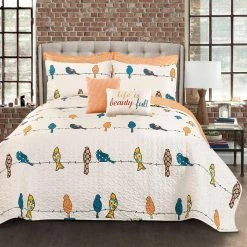 Deals ⭐ King Rowley Birds 7 Piece Quilt Set By Lush Decor 🧨