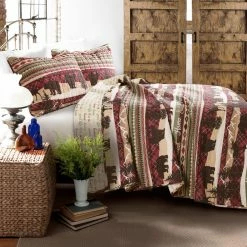 Best Sale 😍 King Holiday Lodge 3 Piece Quilt Set By Lush Decor 😉