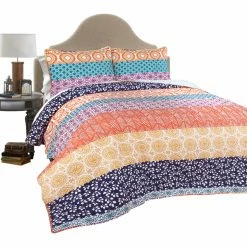 Budget 👍 King Bohemian Stripe Quilt Set By Lush Decor 😉
