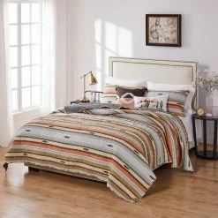 Cheap ⌛ King Barefoot Bungalow Painted Desert Reversible Quilt Set 🛒 -Greenland Home Fashions shop scaleGRNLD595